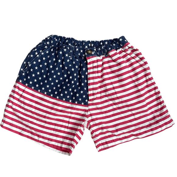 Chubbies The ‘Mericas Elastic Waist Red, White & Blue Flag Shorts Size Medium - Picture 3 of 9